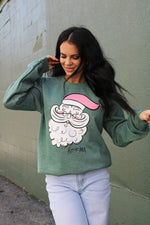 Load image into Gallery viewer, Vintage Santa | Heather Dark Green | Sweatshirt
