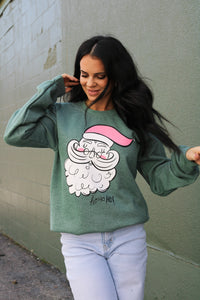 Vintage Santa | Heather Dark Green | Sweatshirt