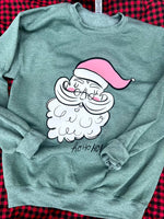 Load image into Gallery viewer, Vintage Santa | Heather Dark Green | Sweatshirt
