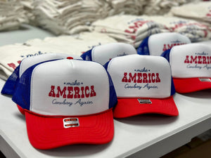 Make America Cowboy Again | Red White Blue | Trucker Hat