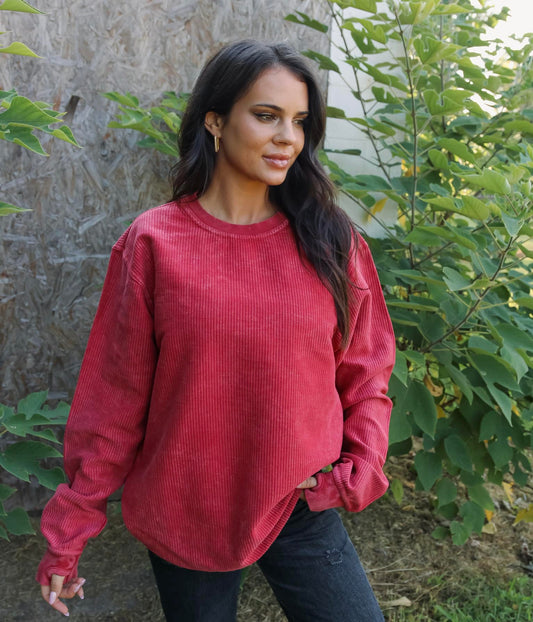 Red Comfy Cord | Sweatshirt