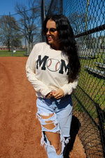 Load image into Gallery viewer, Baseball Mom | Natural  | Long Sleeve
