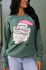 Load image into Gallery viewer, Vintage Santa | Heather Dark Green | Sweatshirt
