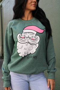 Vintage Santa | Heather Dark Green | Sweatshirt